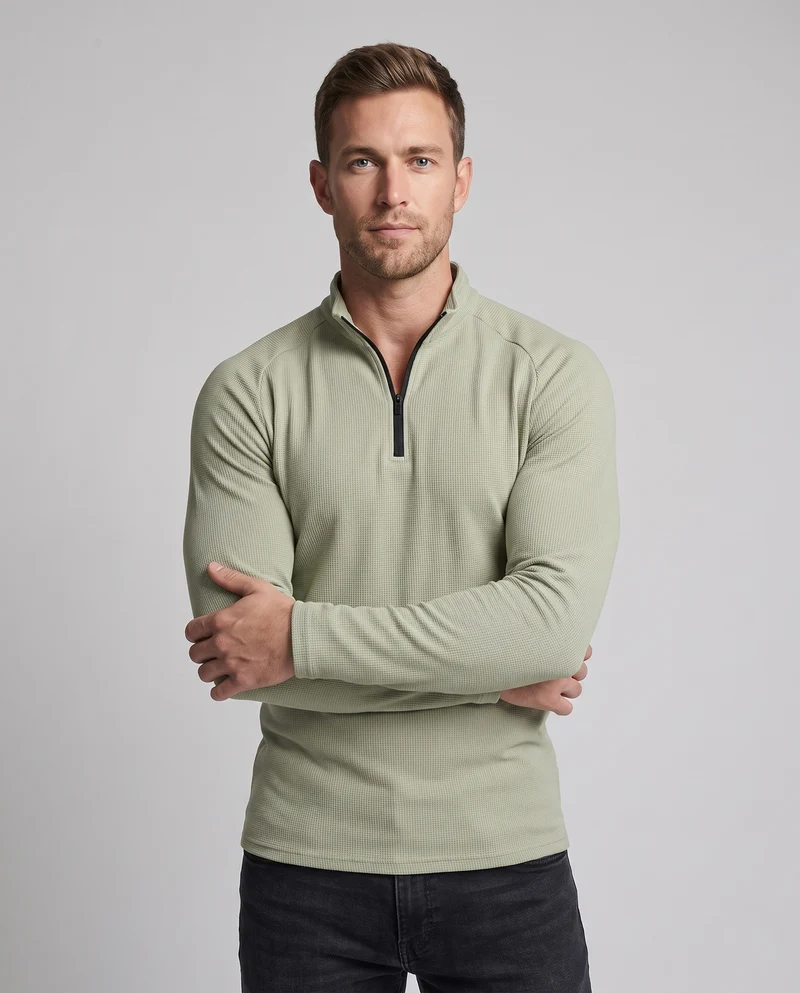 Herren Thermisches Langarm-Halbzip-Funktionsshirt mit wärmender Fleece-Innenlage Nord Taschen
