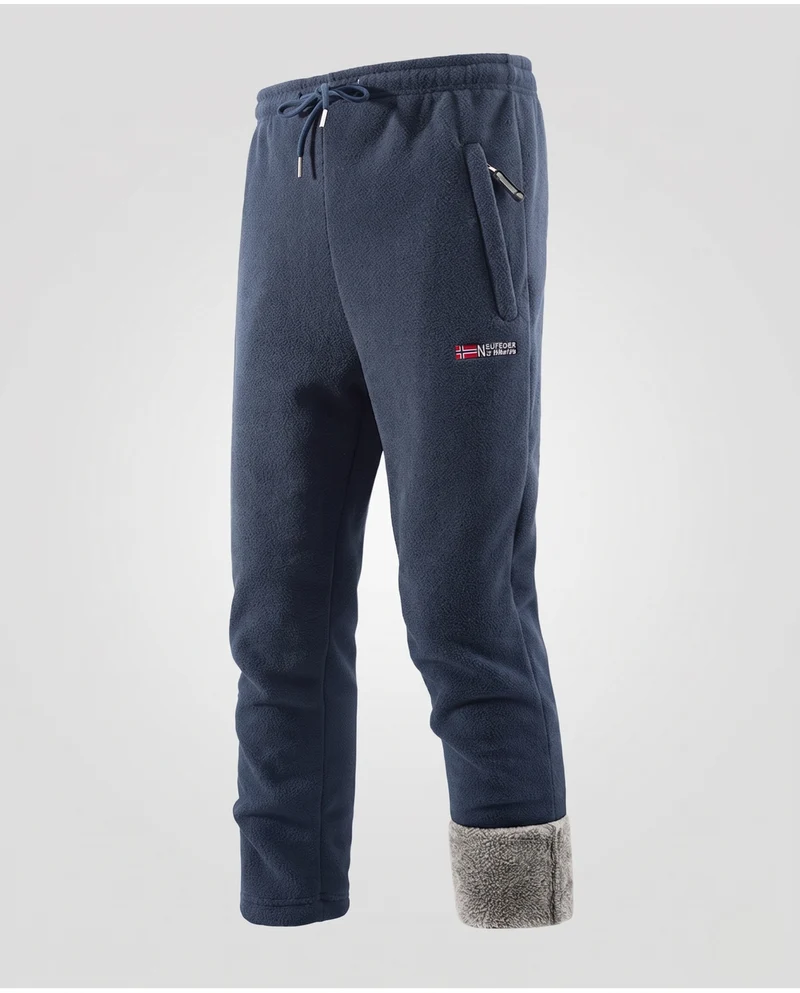 Herren Thermo-Fleece-Jogginghose mit Sherpa-Innenfutter, windabweisender Außenschicht und Reißverschlusstaschen Nord Taschen