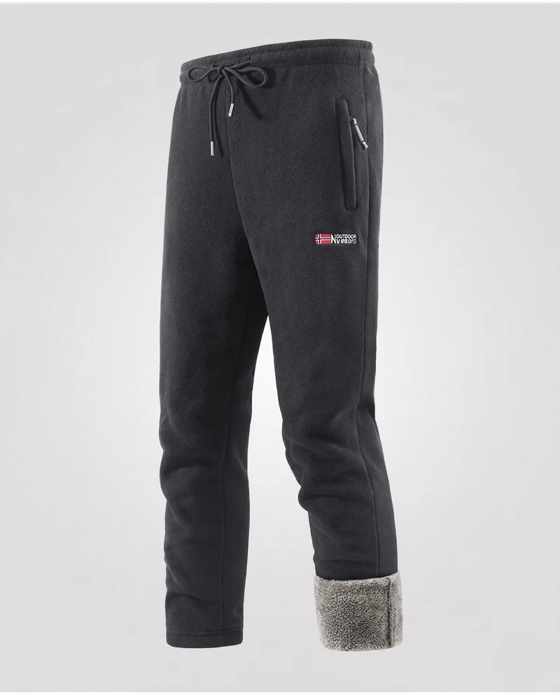 Herren Thermo-Fleece-Jogginghose mit Sherpa-Innenfutter, windabweisender Außenschicht und Reißverschlusstaschen Nord Taschen