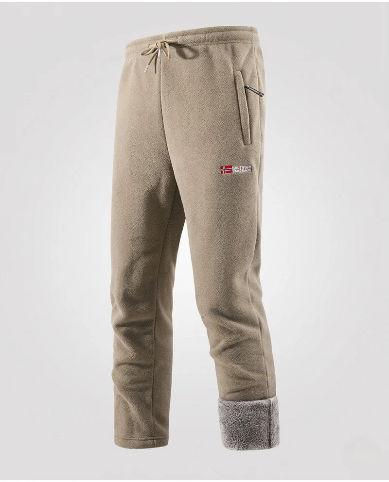Herren Thermo-Fleece-Jogginghose mit Sherpa-Innenfutter, windabweisender Außenschicht und Reißverschlusstaschen Nord Taschen