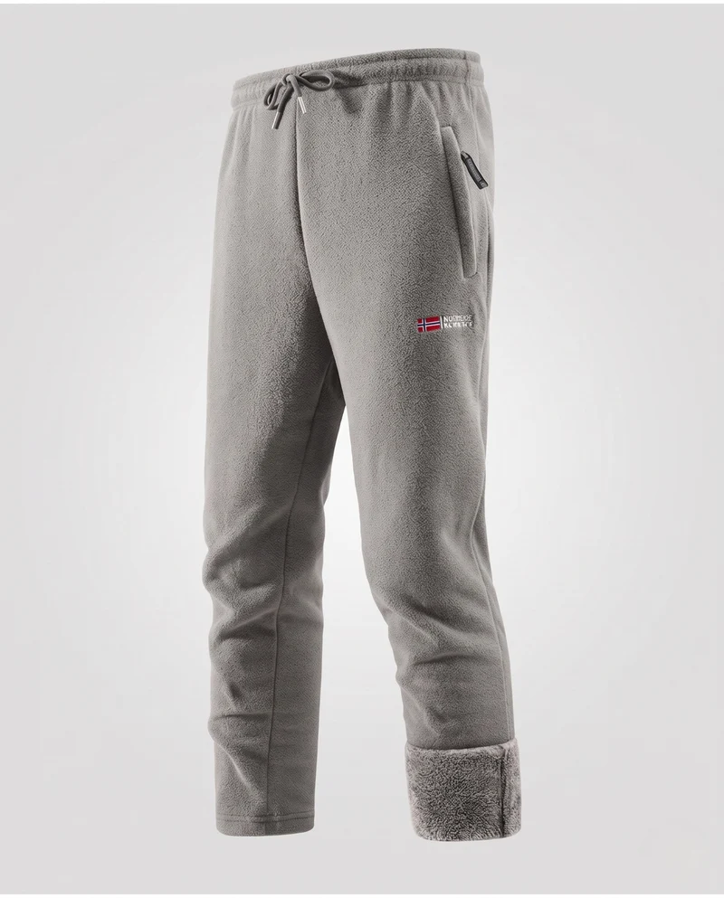 Herren Thermo-Fleece-Jogginghose mit Sherpa-Innenfutter, windabweisender Außenschicht und Reißverschlusstaschen Nord Taschen