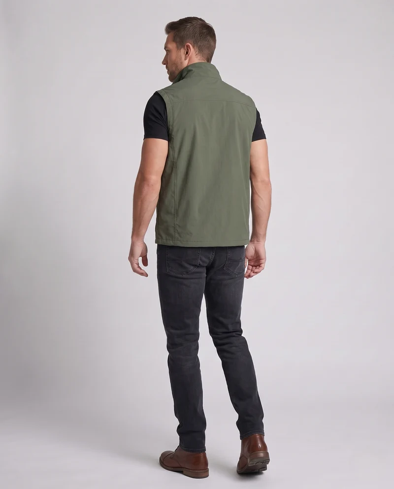 Herren Thermo-Fleece-Outdoorweste mit winddichter Mikrofaserschale, hohem Kragen und Mehrfach-Reißverschlusstaschen Nord Taschen
