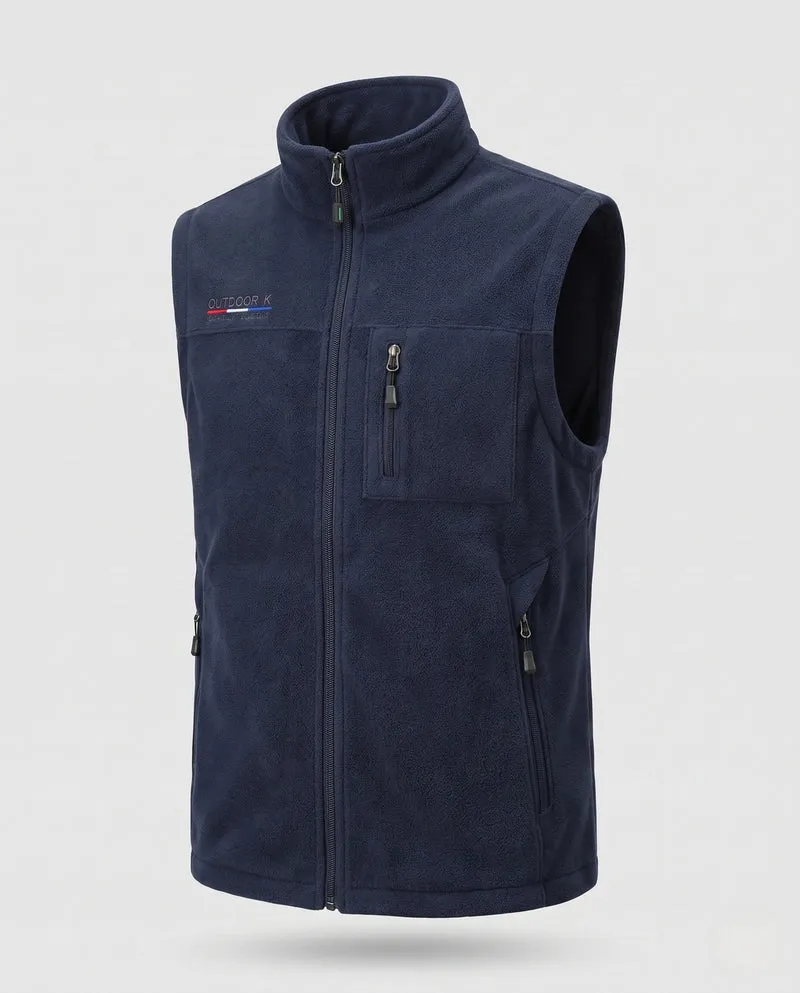 Herren Thermo-Fleece-Outdoorweste mit winddichter Mikrofaserschale, hohem Kragen und Mehrfach-Reißverschlusstaschen Nord Taschen