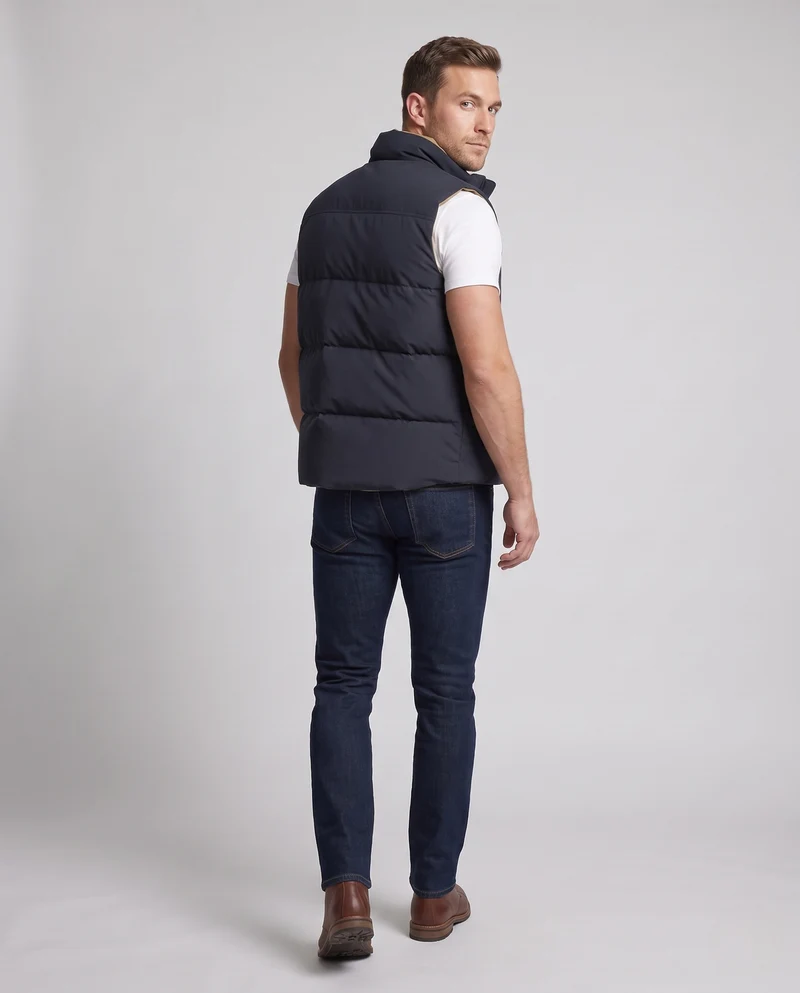 Herren Thermo-gepolsterte Steppweste mit hohem Stehkragen und winddichter Außenlage Nord Taschen