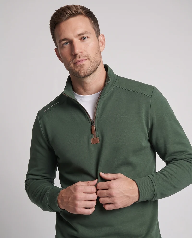 Herren Thermo-Halbzip-Pullover mit Stehkragen und wärmender Fleece-Innenseite Nord Taschen