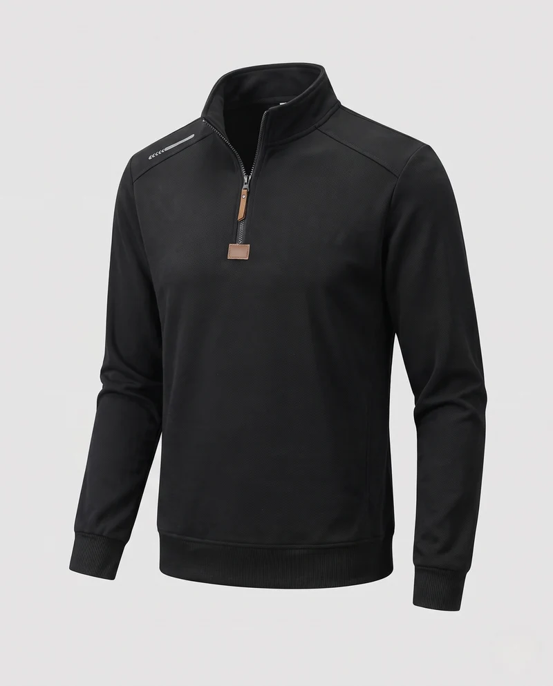 Herren Thermo-Halbzip-Pullover mit Stehkragen und wärmender Fleece-Innenseite Nord Taschen
