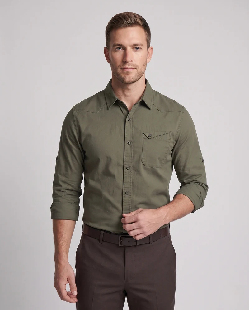 Herren Thermo-Hemd Slim Fit mit Teddy-Innenfutter und Brusttasche Nord Taschen
