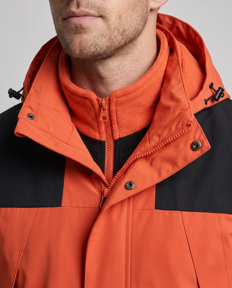Herren Zweiteilige Softshell-Outdoorjacke mit abnehmbarer Fleece-Innenjacke und Kapuze Nord Taschen