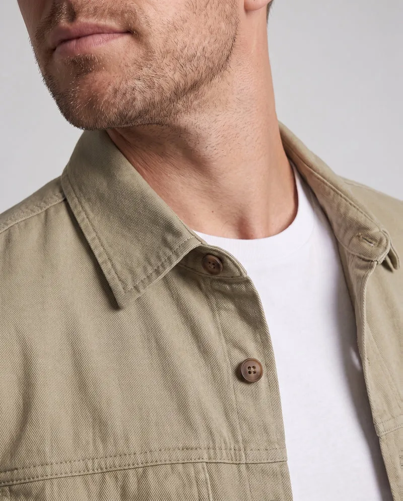 Herren leichter Baumwoll-Canvas Overshirt mit Brusttaschen und Workwear-Details Nord Taschen