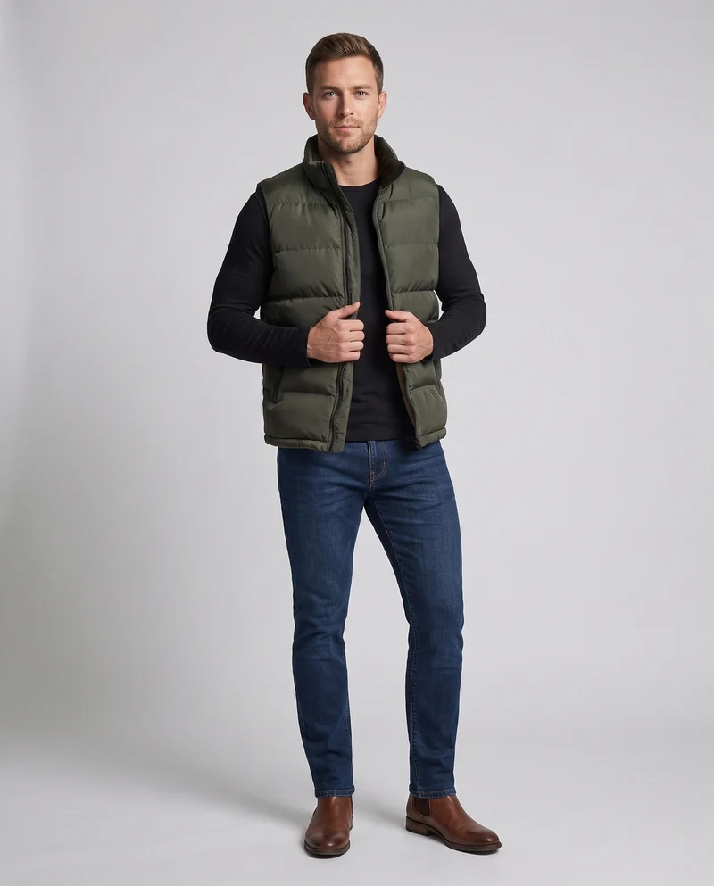 Herren Thermo‑Steppweste mit kuscheligem Sherpa‑Futter und wasserabweisender Mikrofaserschale Nord Taschen