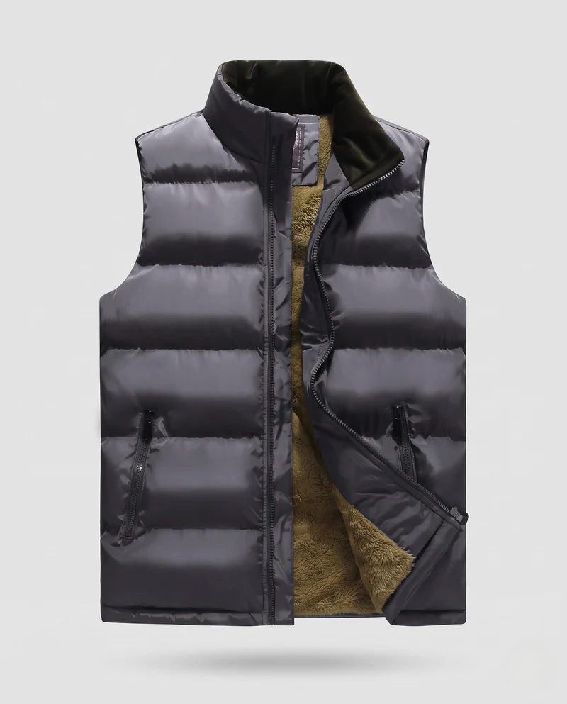 Herren Thermo‑Steppweste mit kuscheligem Sherpa‑Futter und wasserabweisender Mikrofaserschale Nord Taschen