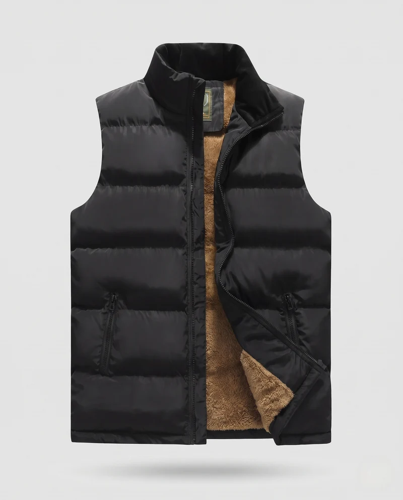 Herren Thermo‑Steppweste mit kuscheligem Sherpa‑Futter und wasserabweisender Mikrofaserschale Nord Taschen