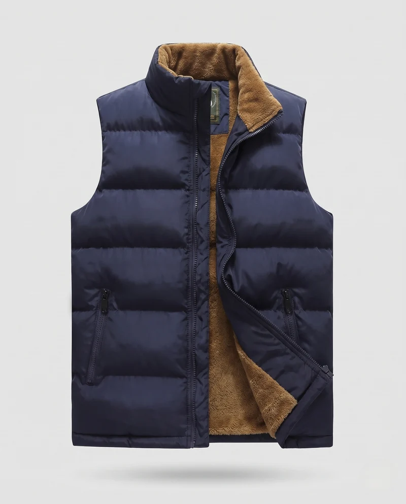 Herren Thermo‑Steppweste mit kuscheligem Sherpa‑Futter und wasserabweisender Mikrofaserschale Nord Taschen