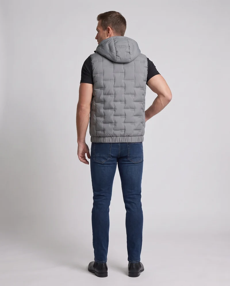 Herren Thermo-Utility Kapuzenweste mit wasserabweisender Mikrofaserschale und elastischem Bund Nord Taschen