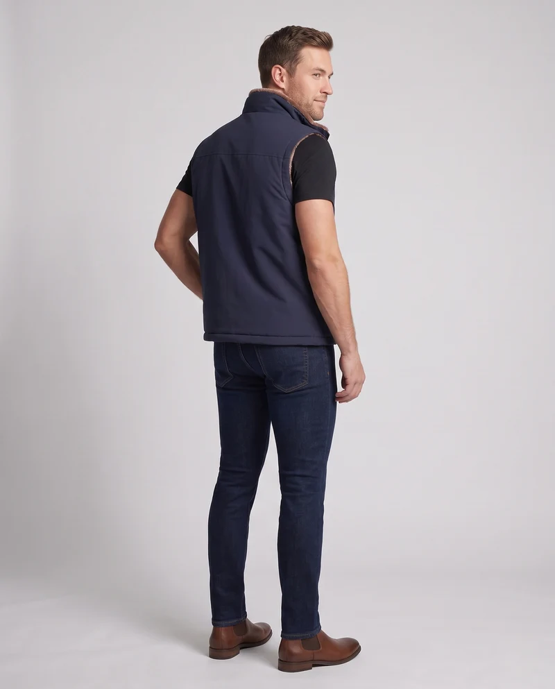 Herren Thermo-Utility-Weste mit Teddyfutter, winddichter Außenlage und Eingrifftaschen Nord Taschen