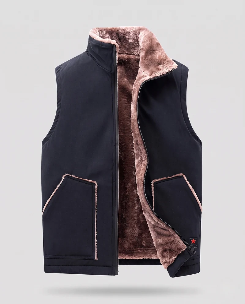 Herren Thermo-Utility-Weste mit Teddyfutter, winddichter Außenlage und Eingrifftaschen Nord Taschen