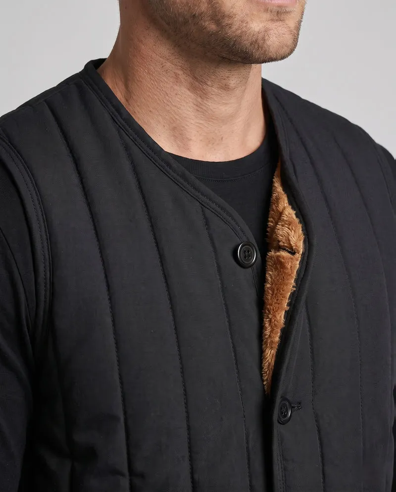 Herren Thermo‑Weste mit weichem Teddyfutter, Knopfleiste und aufgesetzten Taschen Nord Taschen