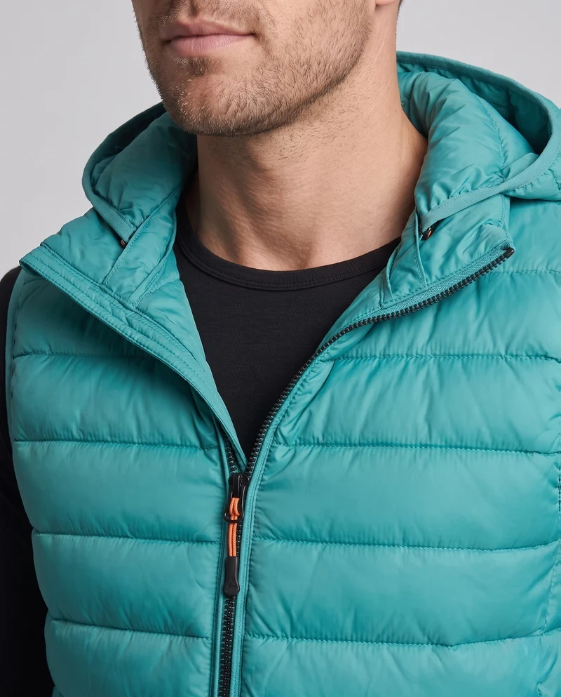 Herren Ultraleichte Kapuzen-Steppweste mit packbarer Thermoisolierung und windabweisender Mikrofaserschale Nord Taschen