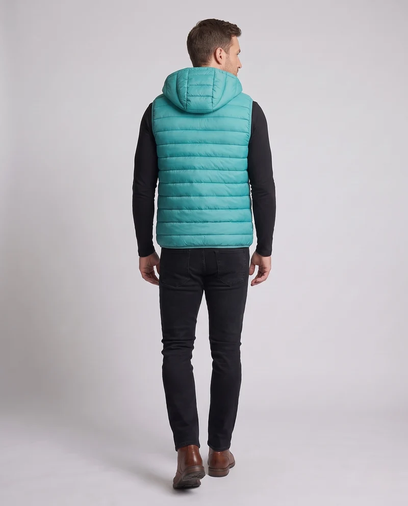 Herren Ultraleichte Kapuzen-Steppweste mit packbarer Thermoisolierung und windabweisender Mikrofaserschale Nord Taschen