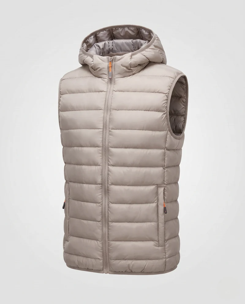 Herren Ultraleichte Kapuzen-Steppweste mit packbarer Thermoisolierung und windabweisender Mikrofaserschale Nord Taschen