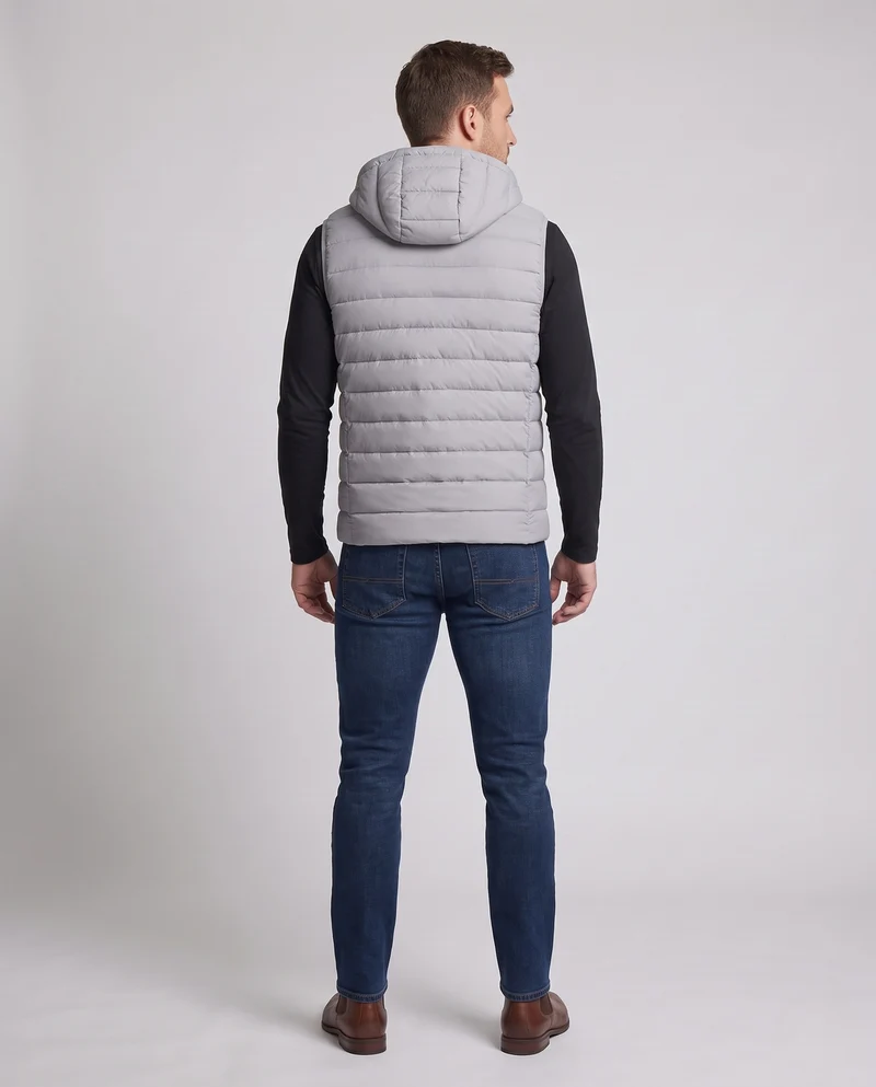 Herren Ultraleichte Kapuzen-Steppweste mit Thermofüllung und Reißverschlusstaschen Nord Taschen