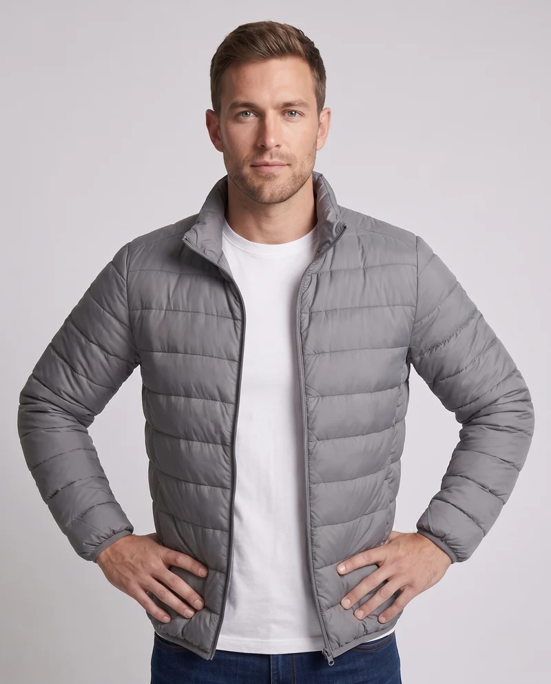 Herren Ultraleichte Kompressions‑Steppjacke mit Stehkragen und Packfunktion Nord Taschen