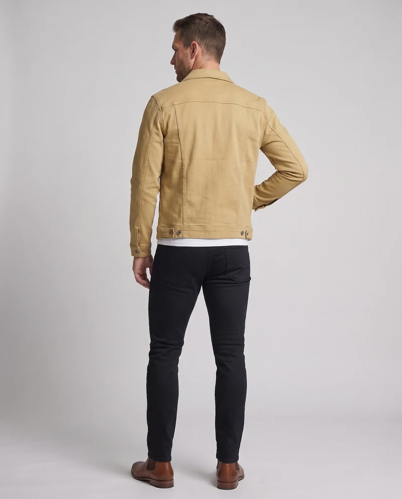 Herren Leichte Denimjacke mit schmaler Silhouette, Hemdkragen und aufgesetzten Brusttaschen Nord Taschen