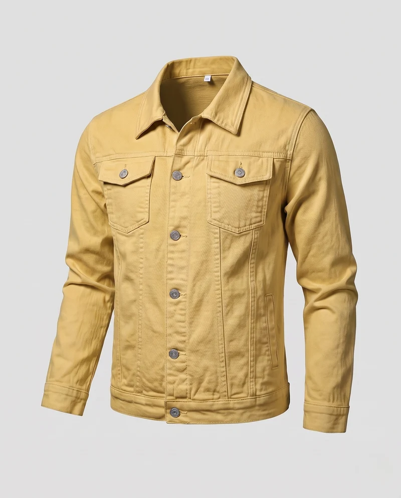 Herren Leichte Denimjacke mit schmaler Silhouette, Hemdkragen und aufgesetzten Brusttaschen Nord Taschen