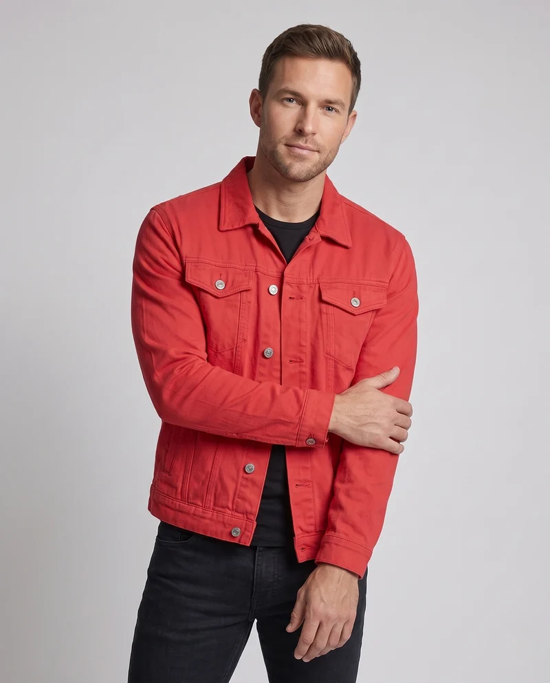 Herren Leichte Baumwoll-Denimjacke im Trucker-Cut mit Oversize-Passform Nord Taschen