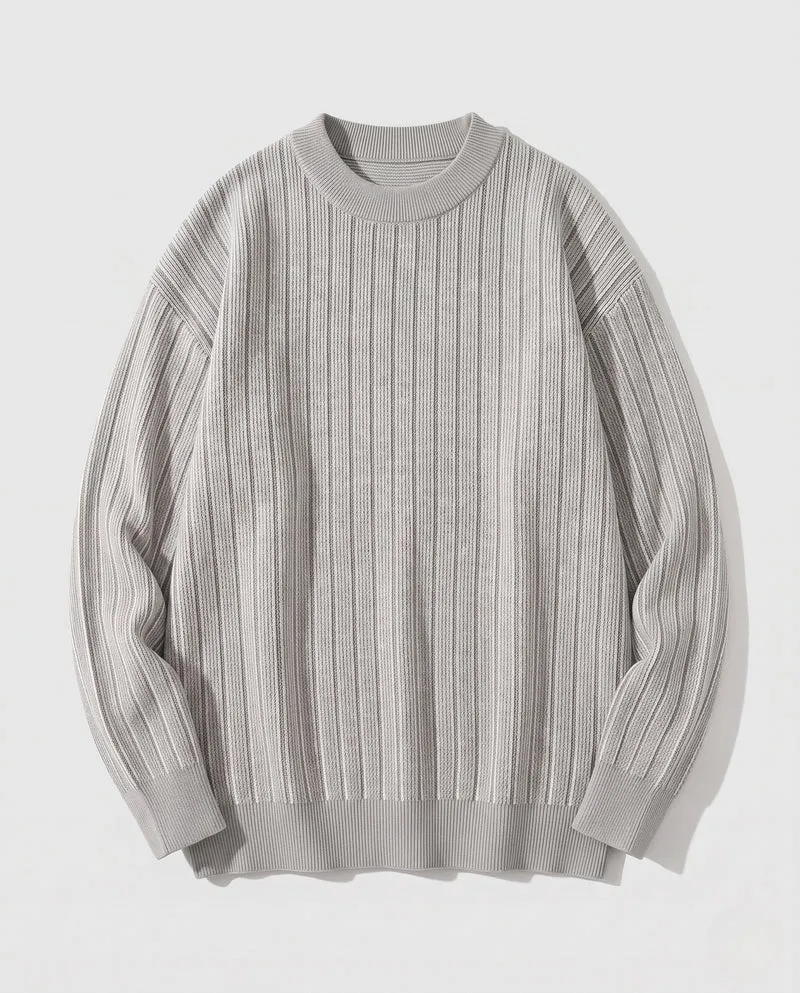 Herren Feinstrick-Pullover mit vertikalen Kontraststreifen und Oversize-Silhouette Nord Taschen