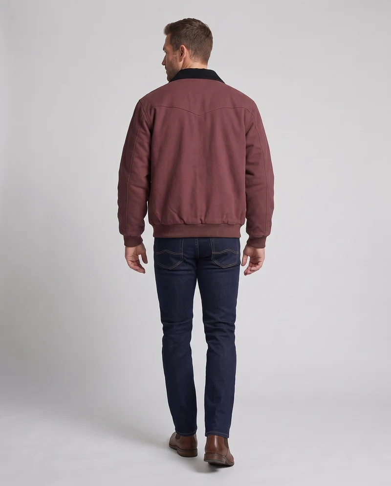 Herren gepolsterte Canvas‑Bomberjacke mit Teddykragen und Thermofutter Nord Taschen