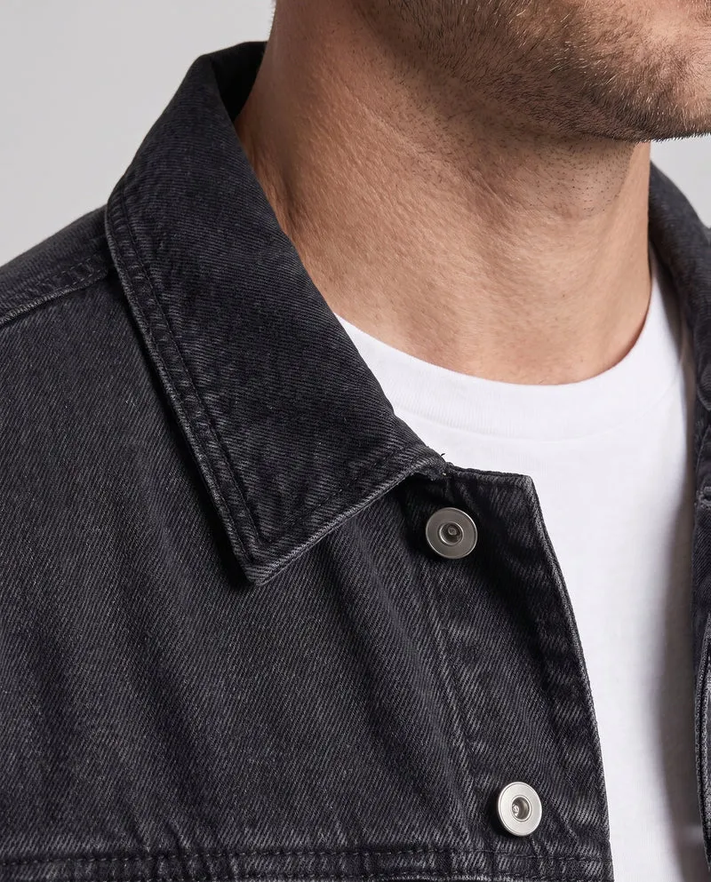 Herren Denimjacke mit Reißverschluss-Brusttaschen, Zipper-Ärmeln und legerer Passform Nord Taschen