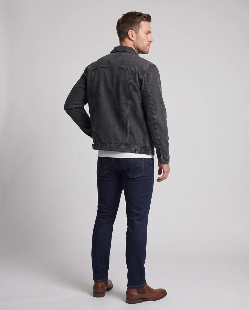Herren Denimjacke im Vintage-Trucker-Cut mit Stonewash‑Effekt und Brusttaschen Nord Taschen