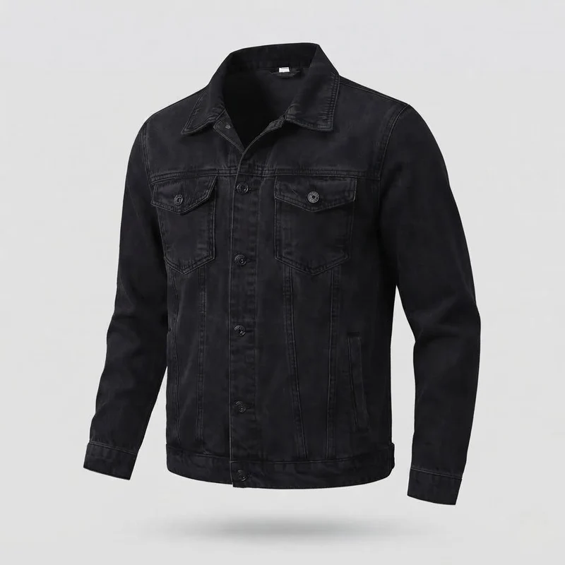Herren Denimjacke im Vintage-Trucker-Cut mit Stonewash‑Effekt und Brusttaschen Nord Taschen
