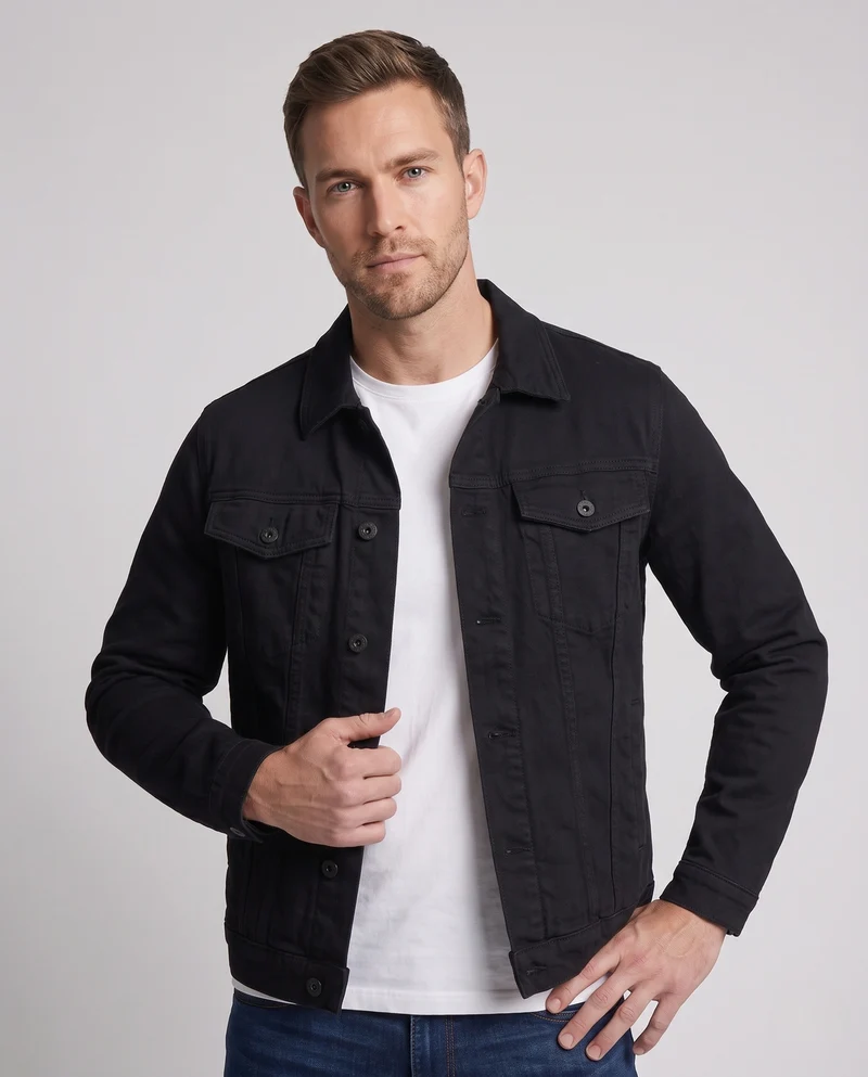 Herren Denimjacke im klassischen Trucker‑Schnitt mit Baumwollmischung und gerade geschnittenem Saum Nord Taschen