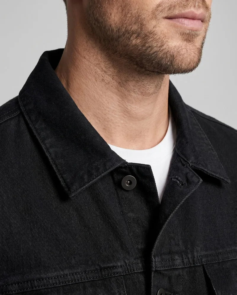 Herren Denimjacke im klassischen Trucker‑Schnitt mit Baumwollmischung und gerade geschnittenem Saum Nord Taschen