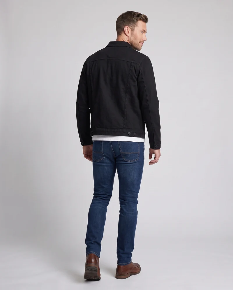 Herren Denimjacke im klassischen Trucker‑Schnitt mit Baumwollmischung und gerade geschnittenem Saum Nord Taschen
