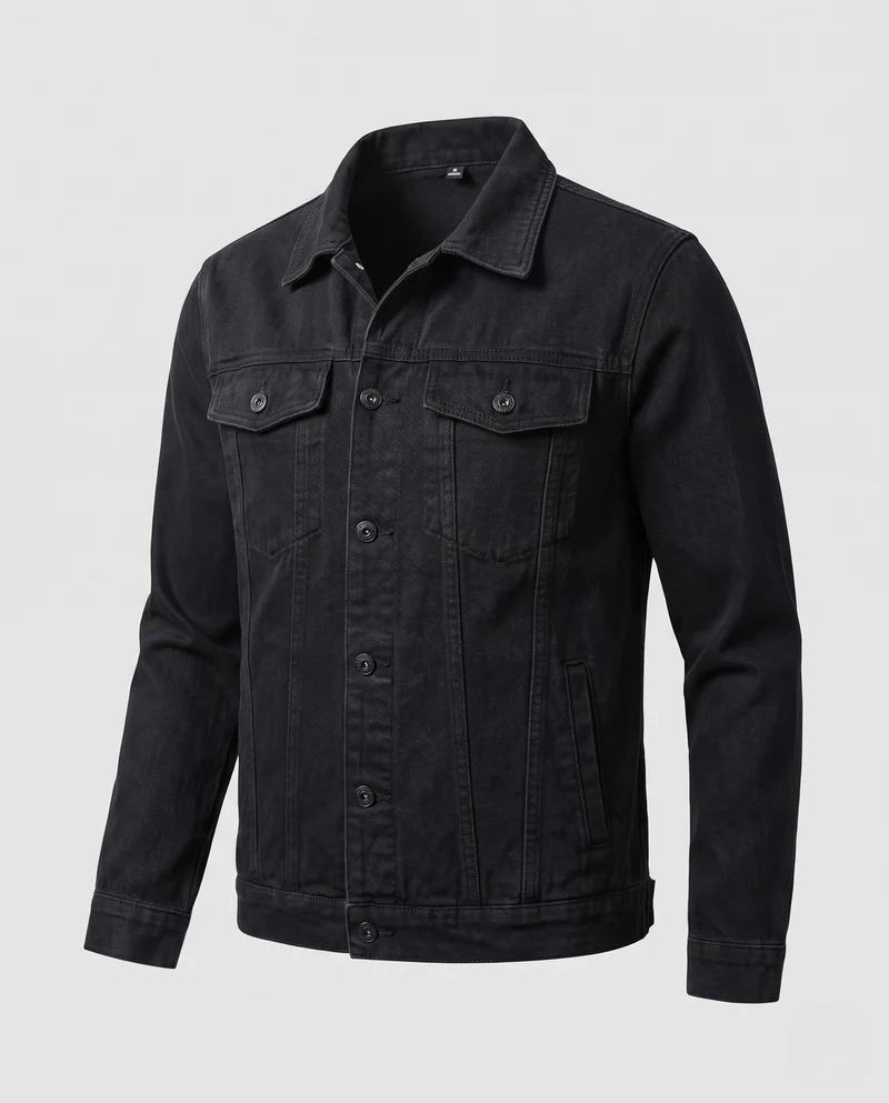 Herren Denimjacke im klassischen Trucker‑Schnitt mit Baumwollmischung und gerade geschnittenem Saum Nord Taschen