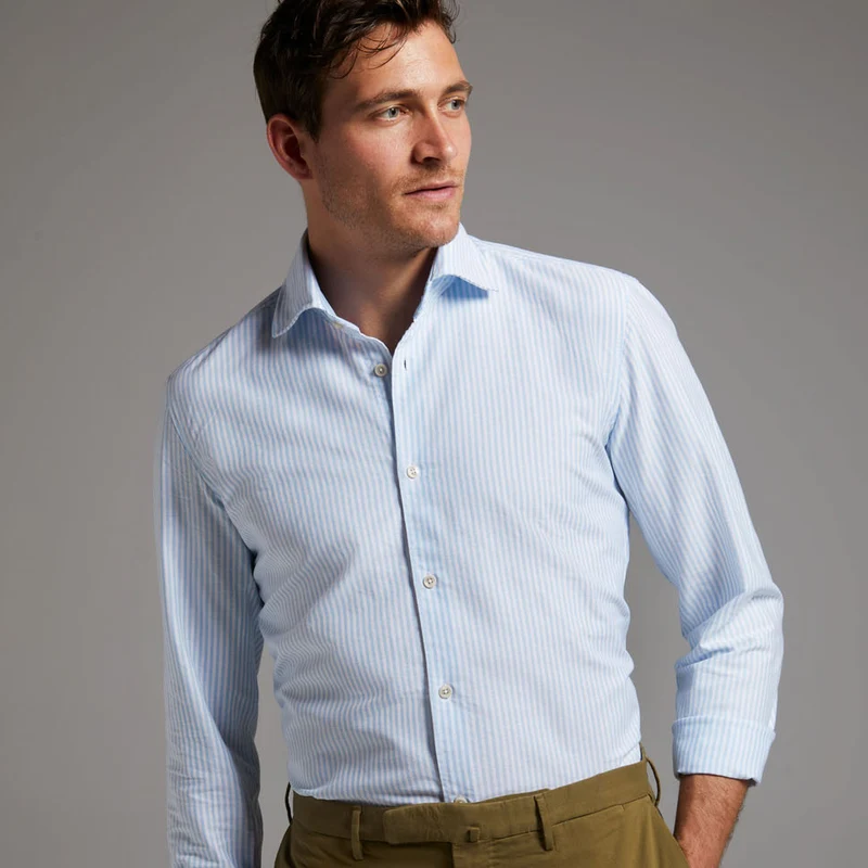 Oxfordhemd Modern Fit Hellblau mit Streifen