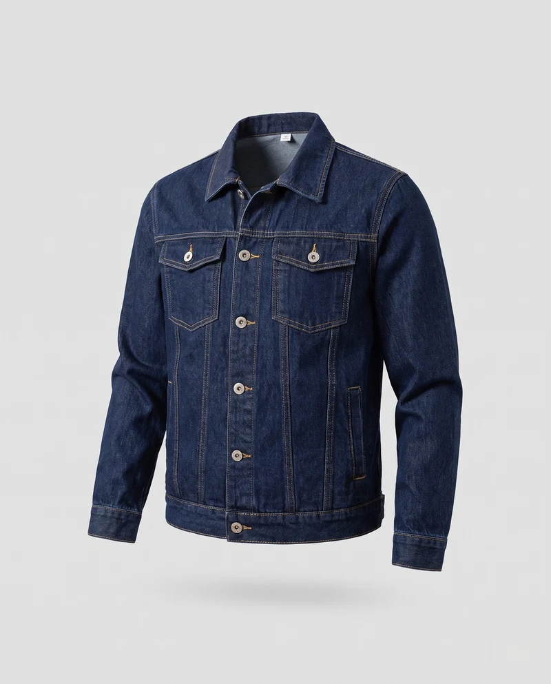 Herren Denim-Truckerjacke im lockeren Schnitt aus Baumwollmix mit Brusttaschen Nord Taschen