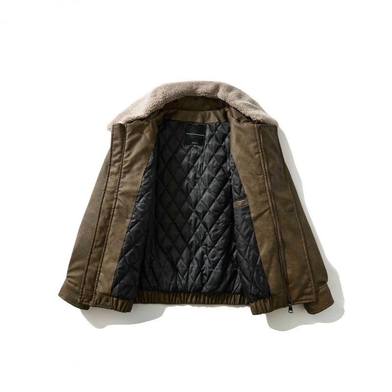 Herren Kurz geschnittene Pilotjacke mit Teddykragen, wattierter Innenlage und elastischem Saum Nord Taschen