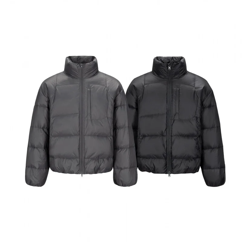 Herren Kurz geschnittene kompakt verstaubare Pufferjacke mit Stehkragen und verdeckter Brusttasche Nord Taschen