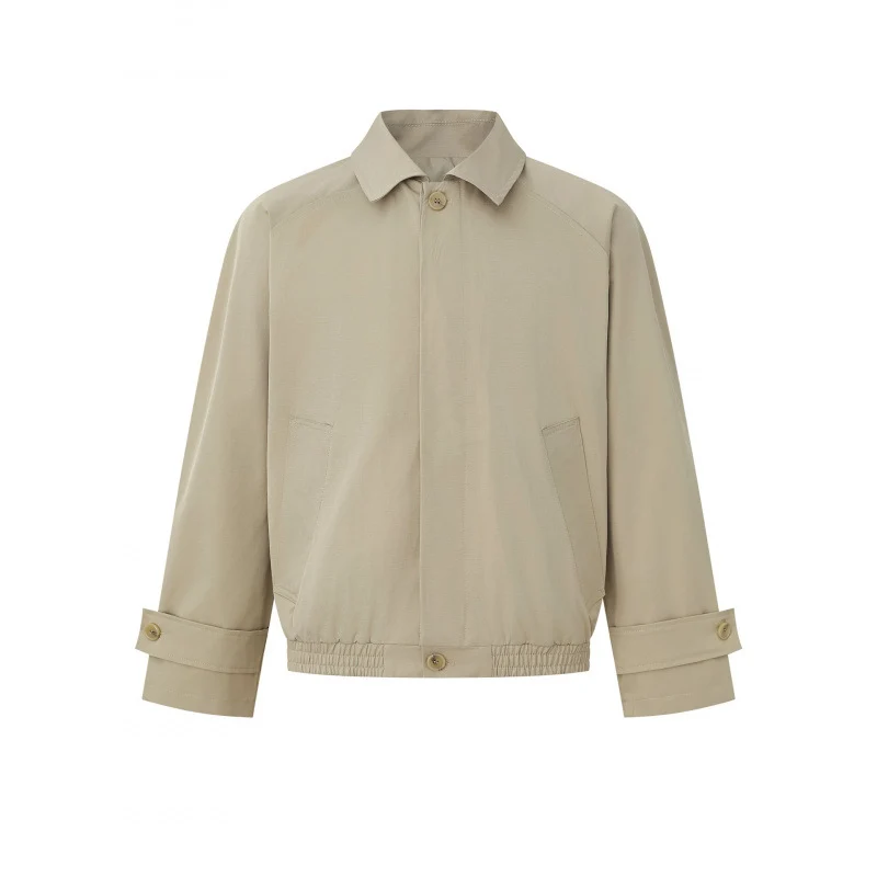 Herren Kurz geschnittene kastige Harrington-Jacke mit verdeckter Knopfleiste, elastischem Saum und verstellbaren Manschetten Nord Taschen