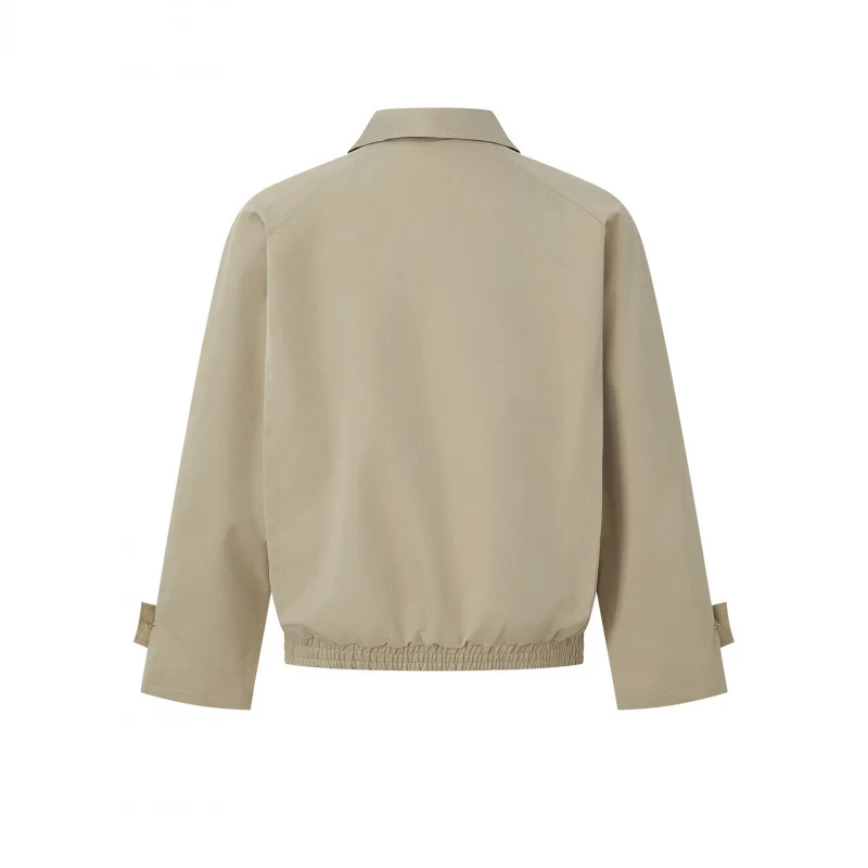 Herren Kurz geschnittene kastige Harrington-Jacke mit verdeckter Knopfleiste, elastischem Saum und verstellbaren Manschetten Nord Taschen