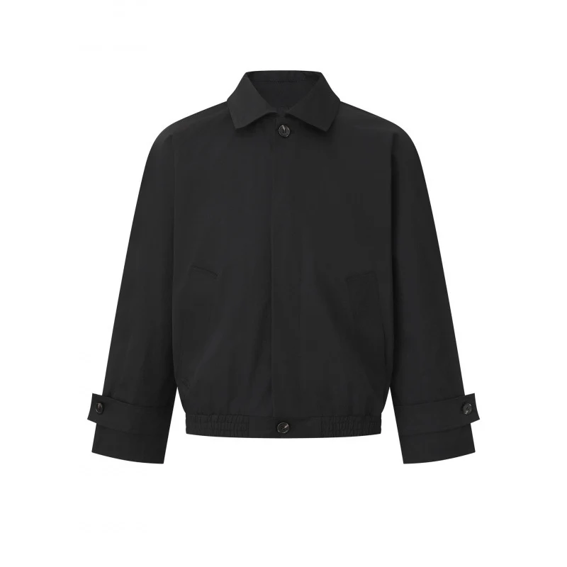 Herren Kurz geschnittene kastige Harrington-Jacke mit verdeckter Knopfleiste, elastischem Saum und verstellbaren Manschetten Nord Taschen