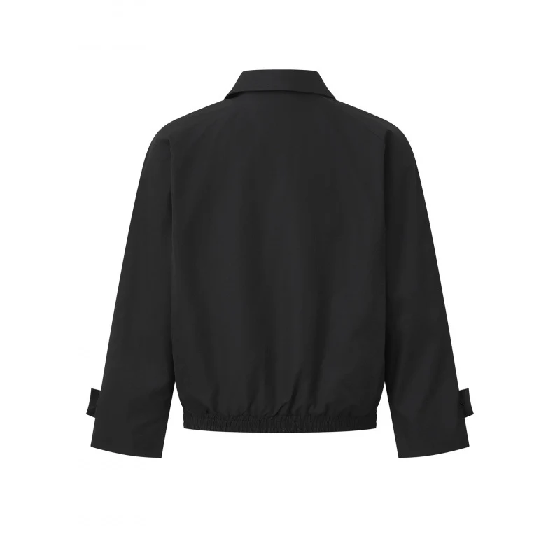 Herren Kurz geschnittene kastige Harrington-Jacke mit verdeckter Knopfleiste, elastischem Saum und verstellbaren Manschetten Nord Taschen