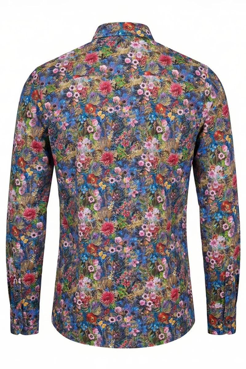 Flower Garden Printed Long Sleeve Shirt for Men