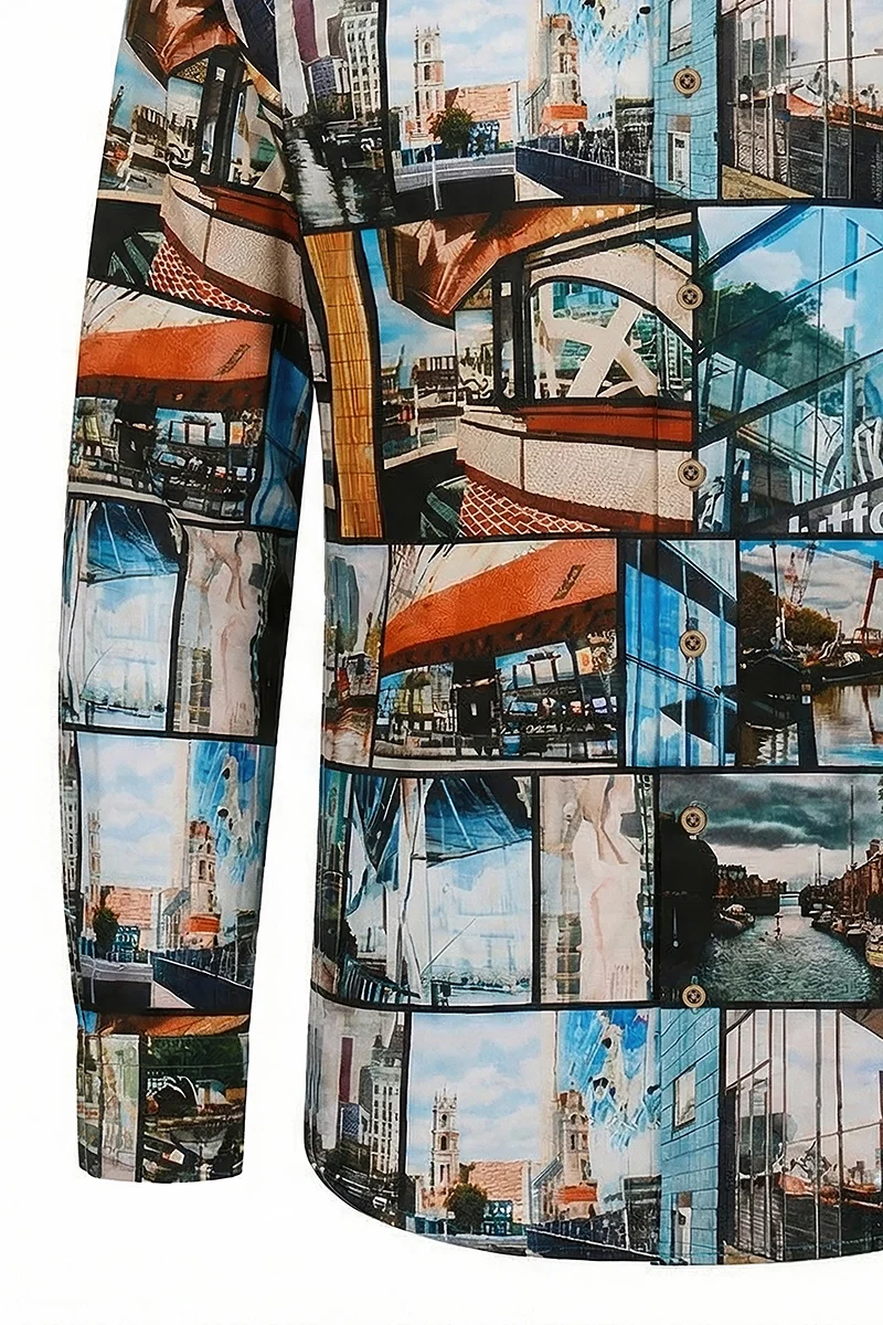 Rotterdam By M. Bechtold inspired Long Sleeve Men's Shirt