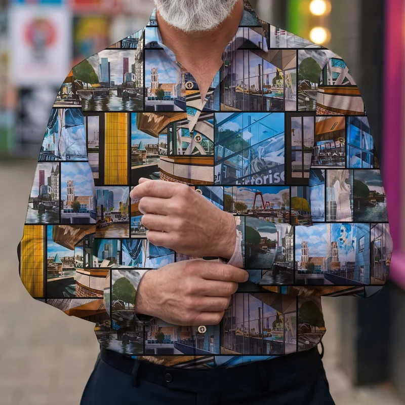 Rotterdam By M. Bechtold inspired Long Sleeve Men's Shirt