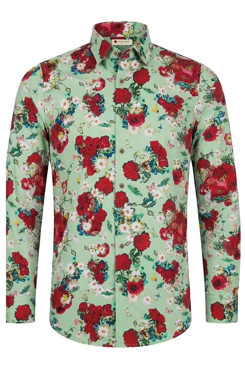 Vincent van Gogh Vase with Daisies and Poppies inspired Long Sleeve Men's Shirt